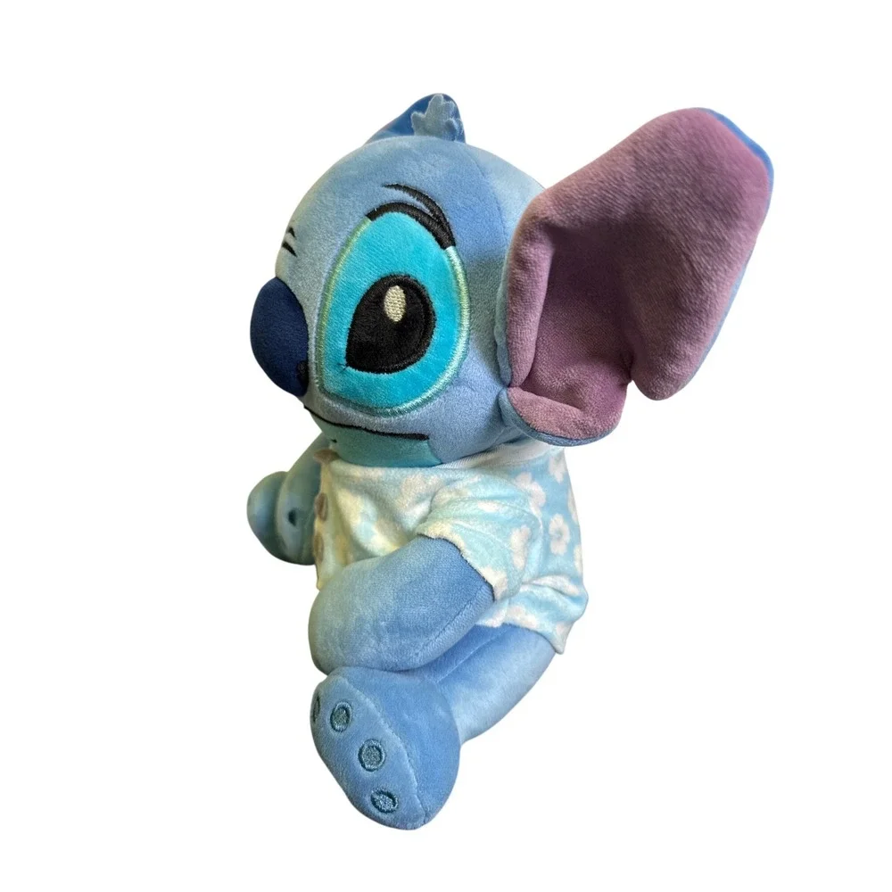 Disney Stitch Plush in Blue Floral Pajamas Jay Franco Stuffed Animal 9‎ Inch